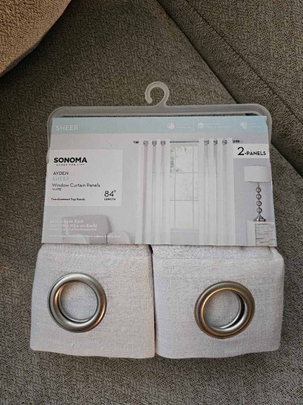 Sonoma Goods for Life Ayden Sheer White Window Curtain Panels (2), 84" Grommet